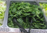 prepared baby spinach on the salad bar (Harris Teeter)