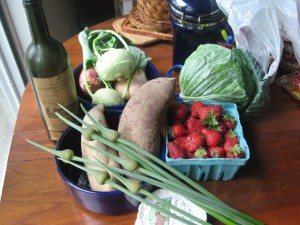 brought home from the farmers' market.